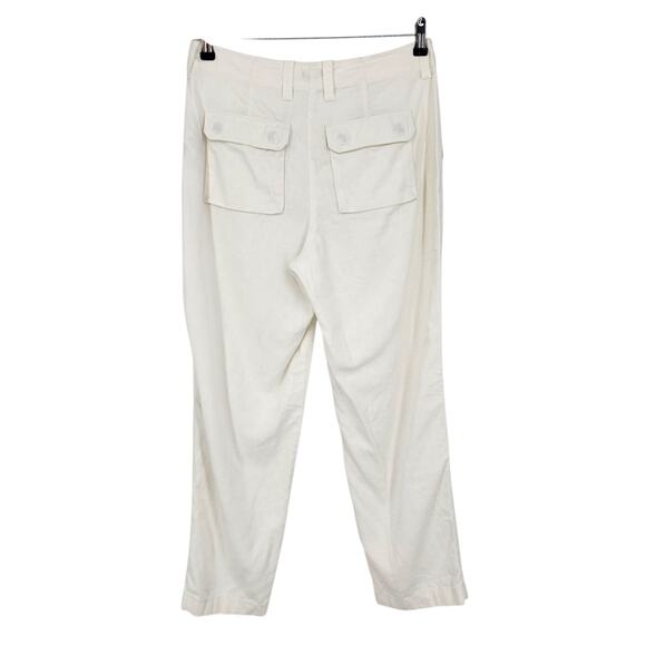 J. Crew Seaside White Cargo Linen-Lyocell Blend Women's Pants Size 6 - Picture 4 of 4